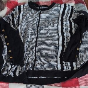 Hannah Black and White Patterned Cardigan